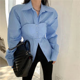 Elegant Patchwork Long Sleeve Top