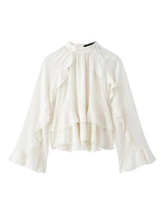 Elegant Ruffle Long Sleeve Blouse