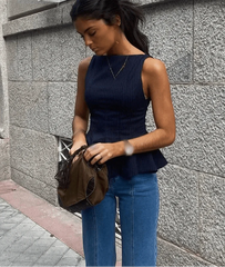 Elegant Ruffle Sleeveless Top