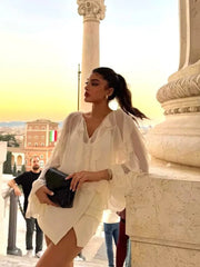 Elegant Ruffle V-Neck Blouse