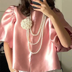 Elegant White Ruffle Fashion Shirts