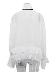 Fashion Loose Ruffle Collar Shirt