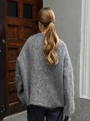 Grey Mohair Knit Cardigan