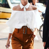 Halter neck Collar 3/4 Sleeve Shirt Blouse