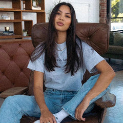 Health Letters Printed Vintage Gray T-Shirts