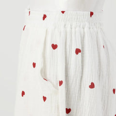 Heart Printed Shirt Short Lounge 2 Piece Outfits