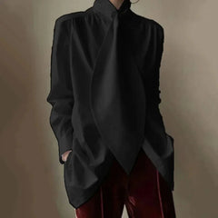 High-neck Tie Urban Office Shirt Blouses