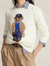 Jacquard Bear Knit Pullover Sweater