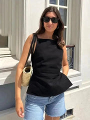 Lace-Up Backless Camisole Top