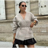 Lace-Up Knitted Cardigans