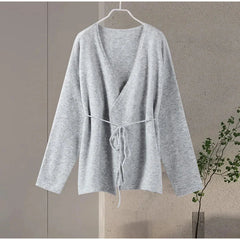 Lace-Up Knitted Cardigans