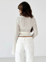Lace V-Neck Slim Tee
