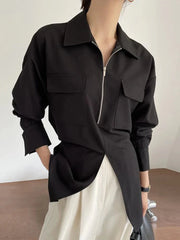 Long Sleeve Loose Fit Fashion Shirt