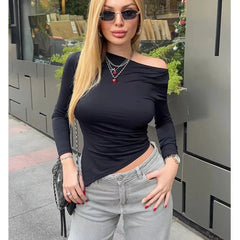 Long Sleeve Off-Shoulder Top