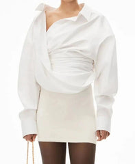 Long Sleeve Patchwork Button Casual Blouse