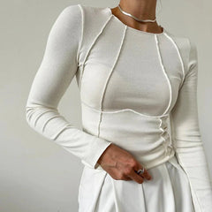 Long Sleeve Slim Fit Basic Simple Tops
