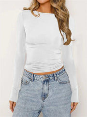Long Sleeve Slim Fit Causal Tees Tops