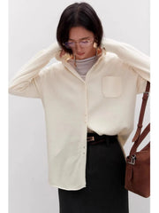 Loose Cashmere Polo Cardigan