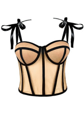 Mesh Corset Halter Crop Top