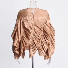 Minimalist Loose Ruffle Pullover Blouse