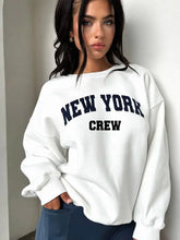 New York Letter Print Sweatshirt Long Sleeve Pullovers