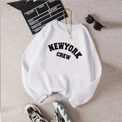 New York Letter Print Sweatshirt Long Sleeve Pullovers