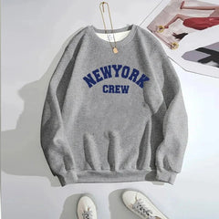 New York Letter Print Sweatshirt Long Sleeve Pullovers