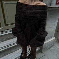 Off-Shoulder Knit Sweater