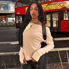 Off The Shoulder Long Sleeve T-shirt