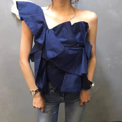 One Shoulder Slim Fit Blouse