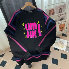 Oversized Letter Printed Sweatshirts Pullover