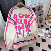 Oversized Letter Printed Sweatshirts Pullover