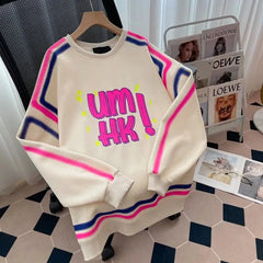 Oversized Letter Printed Sweatshirts Pullover