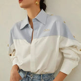 Patchwork Contrast Blouse Shirts