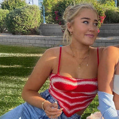 Penelope Heart Print Knitted Top