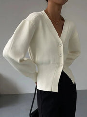 Puff Sleeve Knit Cardigan