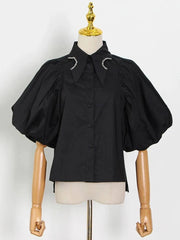 Puff Sleeve Loose Fit Shirt