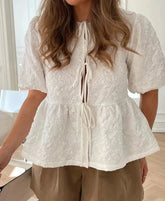Puff Sleeve Peplum Top