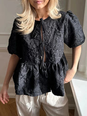 Puff Sleeve Peplum Top