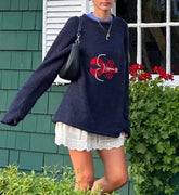 Retro Animal Knitted Sweater Gothic Pullover Sweater