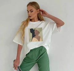 Retro Graphic Printed Loose Casual T-shirts