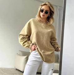 Retro Washed Long Sleeve Loose Oversized Streetwear
