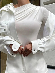 Ruched Long Sleeve Crop Top