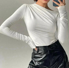 Ruched Long Sleeve Crop Top