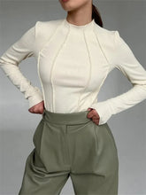 Ruched Turtleneck Slim Fit Casual Pullovers Tops