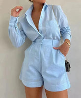 Simple Button Pockets Short Pant with Shirts