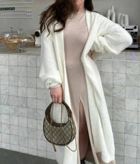 Soft Knitted Cardigan and Vest Midi Dress