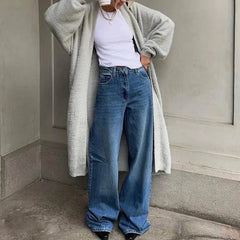 Soft Knitted Cardigan and Vest Midi Dress