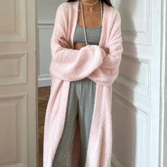 Soft Knitted Cardigan and Vest Midi Dress