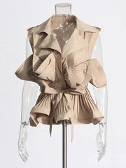 Spliced Folds Sleeveless Shirt